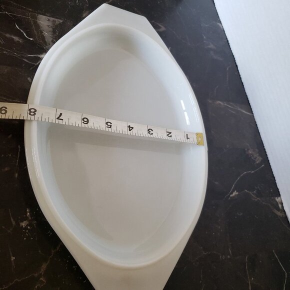 Pyrex Lid Verde Oval 2.5 QT lid - 945 C white green design. Handles - Picture 6 of 9